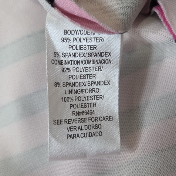 Sandra Darren Black and Pink Grid Midi Dress Size 10 - Picture 5 of 6